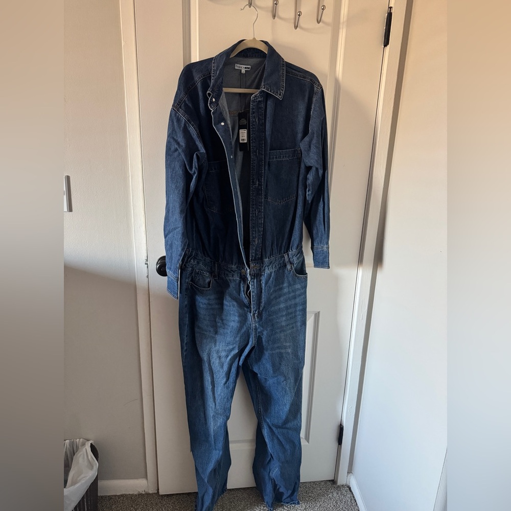 Fashion Nova Blue Denim Jumpsuit